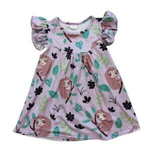 Sloth Flutter Dress 2T